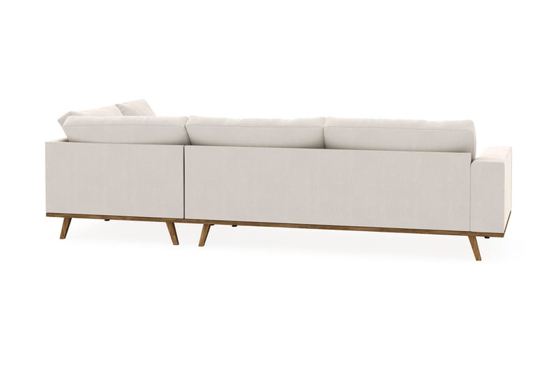 Copenhagen 4-seters Høyrevendt L-formet Sjeselongsofa i Fløyel - Kremhvit - Møbler - Sofaer - Sofaer med sjeselong - 4 seters sofa med divan