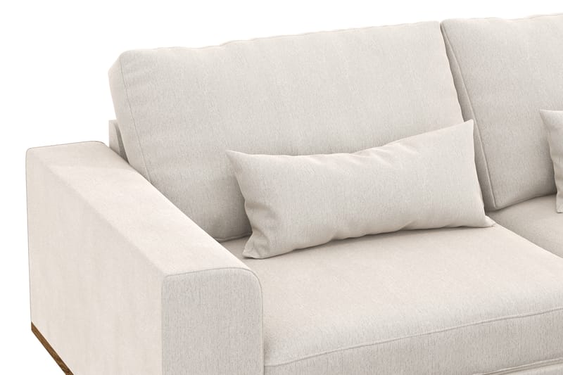 Copenhagen 4-seters Høyrevendt L-formet Sjeselongsofa i Fløyel - Kremhvit - Møbler - Sofaer - Sofaer med sjeselong - 4 seters sofa med divan