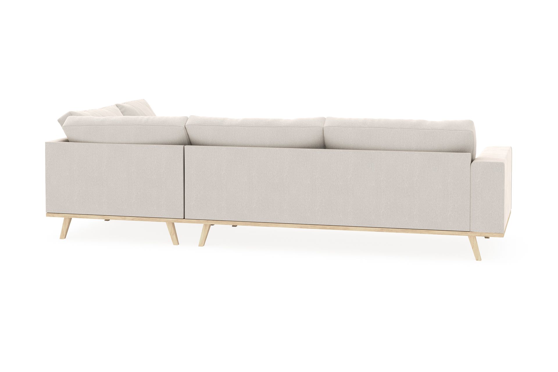 Copenhagen 4-seters Høyrevendt L-formet Sjeselongsofa i Fløyel - Kremhvit - Møbler - Sofaer - Sofaer med sjeselong - 4 seters sofa med divan