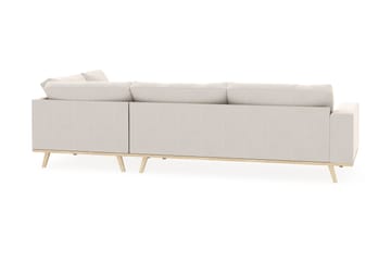 Copenhagen 4-seters Høyrevendt L-formet Sjeselongsofa i Fløyel - Kremhvit - Møbler - Sofaer - Sofaer med sjeselong - 4 seters sofa med divan