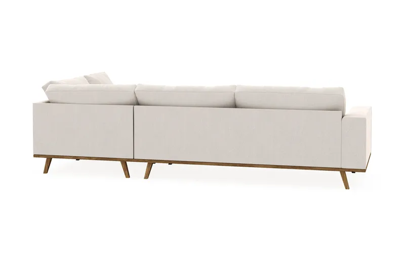 Copenhagen 4-seters Høyrevendt L-formet Sjeselongsofa i Fløyel - Kremhvit - Møbler - Sofaer - Sofaer med sjeselong - 4 seters sofa med divan