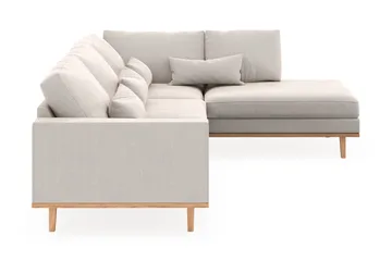 Copenhagen 4-seters Høyrevendt L-formet Sjeselongsofa i Fløyel - Kremhvit - Møbler - Sofaer - Sofaer med sjeselong - 4 seters sofa med divan