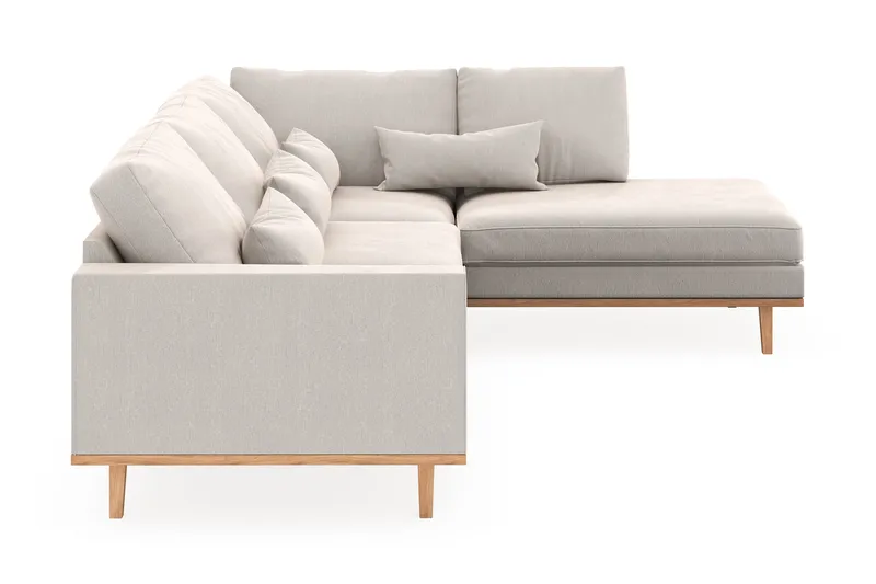 Copenhagen 4-seters Høyrevendt L-formet Sjeselongsofa i Fløyel - Kremhvit - Møbler - Sofaer - Sofaer med sjeselong - 4 seters sofa med divan
