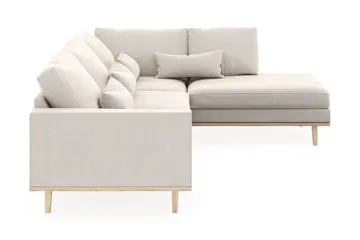 Copenhagen 4-seters Høyrevendt L-formet Sjeselongsofa i Fløyel - Kremhvit - Møbler - Sofaer - Sofaer med sjeselong - 4 seters sofa med divan