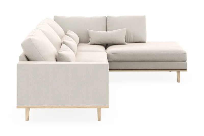 Copenhagen 4-seters Høyrevendt L-formet Sjeselongsofa i Fløyel - Kremhvit - Møbler - Sofaer - Sofaer med sjeselong - 4 seters sofa med divan