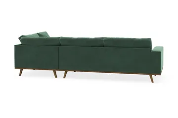 Copenhagen 4-seters Høyrevendt L-formet Sjeselongsofa i Fløyel - Mørk grønn - Møbler - Sofaer - Sofaer med sjeselong - 4 seters sofa med divan