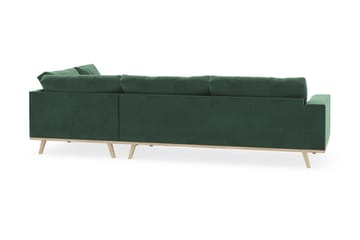 Copenhagen 4-seters Høyrevendt L-formet Sjeselongsofa i Fløyel - Mørk grønn - Møbler - Sofaer - Sofaer med sjeselong - 4 seters sofa med divan