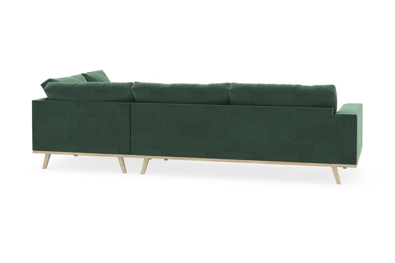 Copenhagen 4-seters Høyrevendt L-formet Sjeselongsofa i Fløyel - Mørk grønn - Møbler - Sofaer - Sofaer med sjeselong - 4 seters sofa med divan