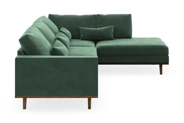 Copenhagen 4-seters Høyrevendt L-formet Sjeselongsofa i Fløyel - Mørk grønn - Møbler - Sofaer - Sofaer med sjeselong - 4 seters sofa med divan
