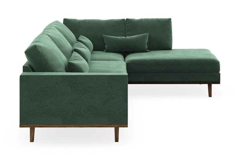 Copenhagen 4-seters Høyrevendt L-formet Sjeselongsofa i Fløyel - Mørk grønn - Møbler - Sofaer - Sofaer med sjeselong - 4 seters sofa med divan