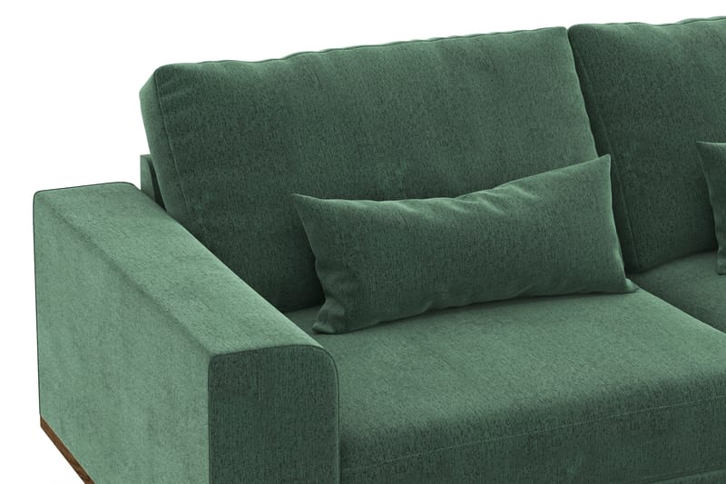 Copenhagen 4-seters Høyrevendt L-formet Sjeselongsofa i Fløyel - Mørk grønn - Møbler - Sofaer - Sofaer med sjeselong - 4 seters sofa med divan