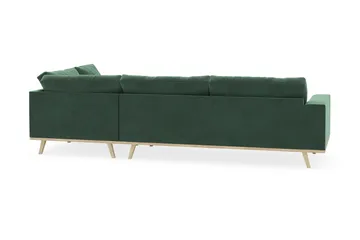Copenhagen 4-seters Høyrevendt L-formet Sjeselongsofa i Fløyel - Mørk grønn - Møbler - Sofaer - Sofaer med sjeselong - 4 seters sofa med divan