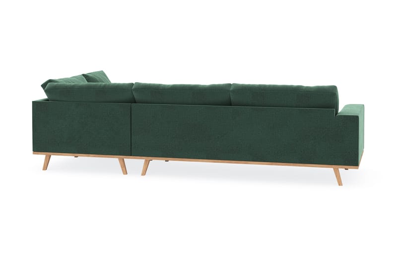 Copenhagen 4-seters Høyrevendt L-formet Sjeselongsofa i Fløyel - Mørk grønn - Møbler - Sofaer - Sofaer med sjeselong - 4 seters sofa med divan