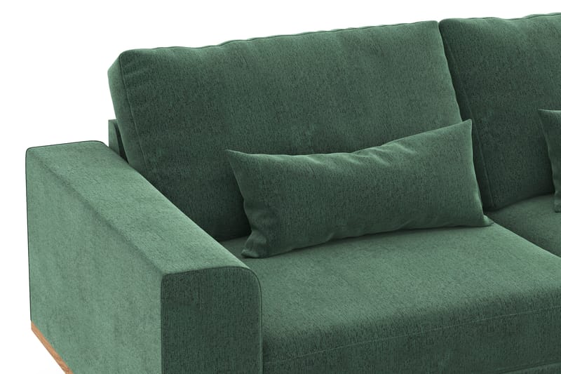 Copenhagen 4-seters Høyrevendt L-formet Sjeselongsofa i Fløyel - Mørk grønn - Møbler - Sofaer - Sofaer med sjeselong - 4 seters sofa med divan
