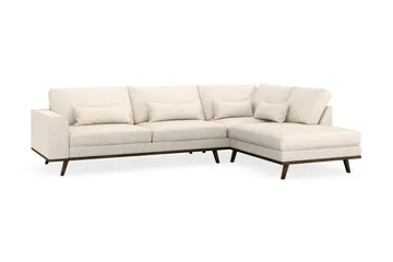 Copenhagen 4-seters Høyrevendt L-formet Sjeselongsofa i Manchester - Beige - Møbler - Sofaer - Sofaer med sjeselong - 4 seters sofa med divan