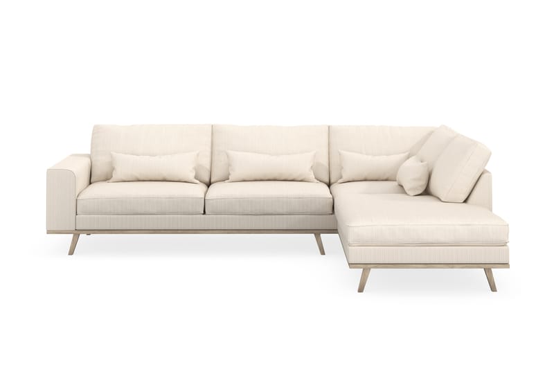 Copenhagen 4-seters Høyrevendt L-formet Sjeselongsofa i Manchester - Beige - Møbler - Sofaer - Sofaer med sjeselong - 4 seters sofa med divan