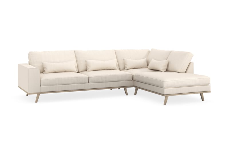 Copenhagen 4-seters Høyrevendt L-formet Sjeselongsofa i Manchester - Beige - Møbler - Sofaer - Sofaer med sjeselong - 4 seters sofa med divan
