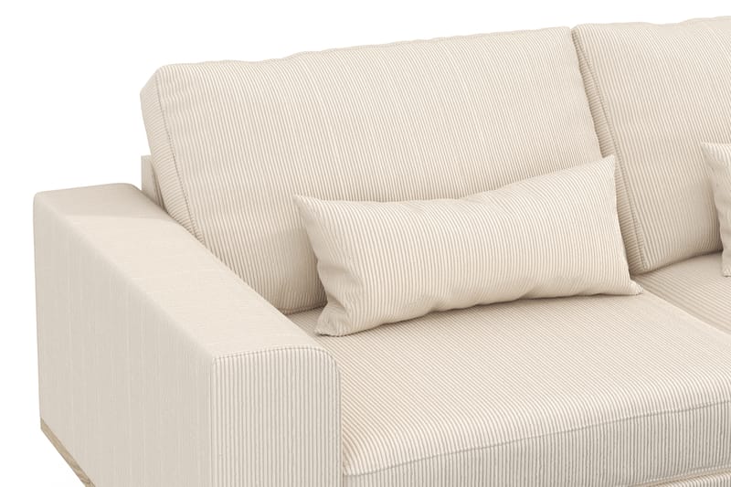 Copenhagen 4-seters Høyrevendt L-formet Sjeselongsofa i Manchester - Beige - Møbler - Sofaer - Sofaer med sjeselong - 4 seters sofa med divan