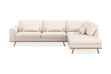 Copenhagen 4-seters Høyrevendt L-formet Sjeselongsofa i Manchester - Beige - Møbler - Sofaer - Sofaer med sjeselong - 4 seters sofa med divan