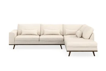 Copenhagen 4-seters Høyrevendt L-formet Sjeselongsofa i Manchester - Beige - Møbler - Sofaer - Sofaer med sjeselong - 4 seters sofa med divan