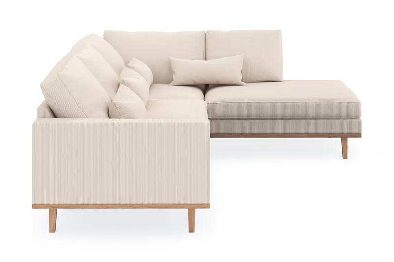Copenhagen 4-seters Høyrevendt L-formet Sjeselongsofa i Manchester - Beige - Møbler - Sofaer - Sofaer med sjeselong - 4 seters sofa med divan