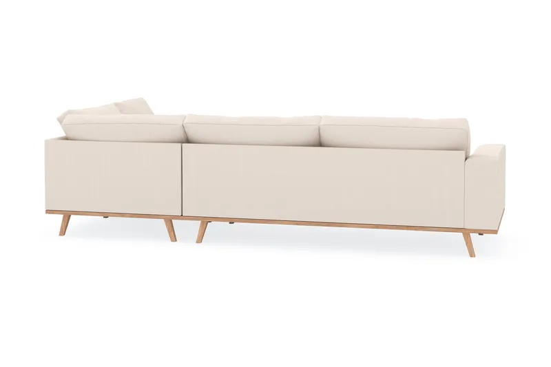 Copenhagen 4-seters Høyrevendt L-formet Sjeselongsofa i Manchester - Beige - Møbler - Sofaer - Sofaer med sjeselong - 4 seters sofa med divan