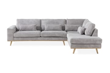 Copenhagen 4-seters Høyrevendt L-formet Sjeselongsofa i Manchester - Lys grå - Møbler - Sofaer - Sofaer med sjeselong - 4 seters sofa med divan