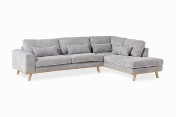 Copenhagen 4-seters Høyrevendt L-formet Sjeselongsofa i Manchester - Lys grå - Møbler - Sofaer - Sofaer med sjeselong - 4 seters sofa med divan