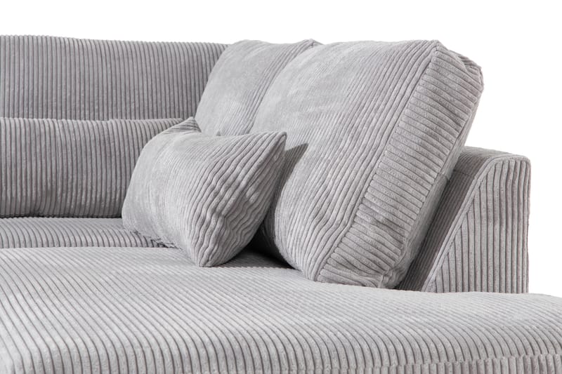 Copenhagen 4-seters Høyrevendt L-formet Sjeselongsofa i Manchester - Lys grå - Møbler - Sofaer - Sofaer med sjeselong - 4 seters sofa med divan