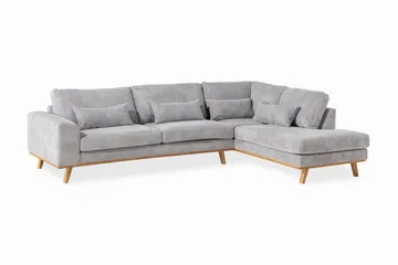 Copenhagen 4-seters Høyrevendt L-formet Sjeselongsofa i Manchester - Lys grå - Møbler - Sofaer - Sofaer med sjeselong - 4 seters sofa med divan