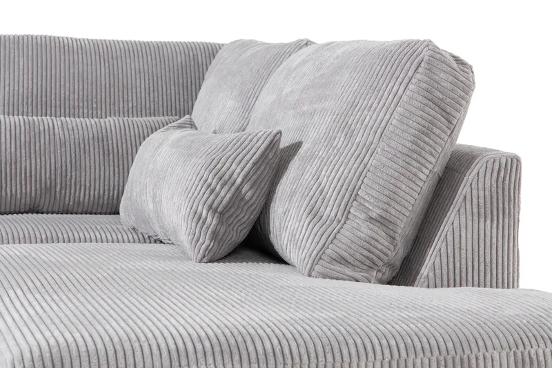 Copenhagen 4-seters Høyrevendt L-formet Sjeselongsofa i Manchester - Lys grå - Møbler - Sofaer - Sofaer med sjeselong - 4 seters sofa med divan