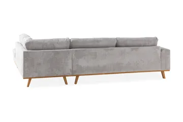 Copenhagen 4-seters Høyrevendt L-formet Sjeselongsofa i Manchester - Lys grå - Møbler - Sofaer - Sofaer med sjeselong - 4 seters sofa med divan