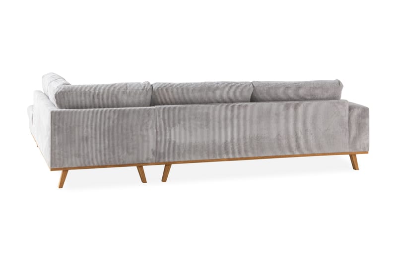 Copenhagen 4-seters Høyrevendt L-formet Sjeselongsofa i Manchester - Lys grå - Møbler - Sofaer - Sofaer med sjeselong - 4 seters sofa med divan