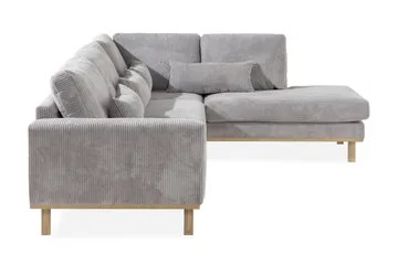 Copenhagen 4-seters Høyrevendt L-formet Sjeselongsofa i Manchester - Lys grå - Møbler - Sofaer - Sofaer med sjeselong - 4 seters sofa med divan