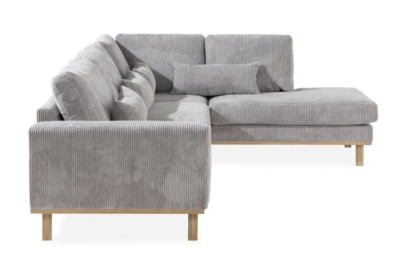 Copenhagen 4-seters Høyrevendt L-formet Sjeselongsofa i Manchester - Lys grå - Møbler - Sofaer - Sofaer med sjeselong - 4 seters sofa med divan