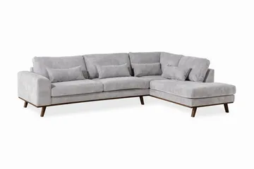 Copenhagen 4-seters Høyrevendt L-formet Sjeselongsofa i Manchester - Lys grå - Møbler - Sofaer - Sofaer med sjeselong - 4 seters sofa med divan