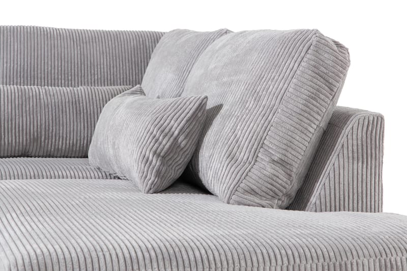 Copenhagen 4-seters Høyrevendt L-formet Sjeselongsofa i Manchester - Lys grå - Møbler - Sofaer - Sofaer med sjeselong - 4 seters sofa med divan