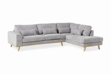 Copenhagen 4-seters Høyrevendt L-formet Sjeselongsofa i Manchester - Lys grå - Møbler - Sofaer - Sofaer med sjeselong - 4 seters sofa med divan