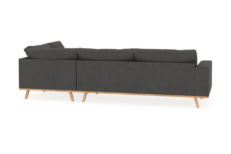 Copenhagen 4-seters Høyrevendt L-formet Sjeselongsofa i Manchester - Mørk grå - Møbler - Sofaer - Sofaer med sjeselong - 4 seters sofa med divan