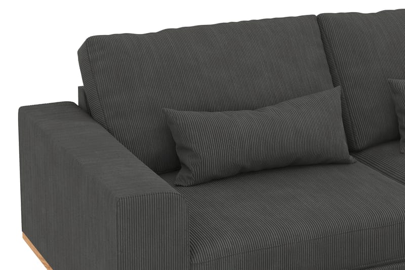 Copenhagen 4-seters Høyrevendt L-formet Sjeselongsofa i Manchester - Mørk grå - Møbler - Sofaer - Sofaer med sjeselong - 4 seters sofa med divan