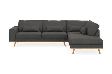 Copenhagen 4-seters Høyrevendt L-formet Sjeselongsofa i Manchester - Mørk grå - Møbler - Sofaer - Sofaer med sjeselong - 4 seters sofa med divan