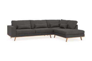 Copenhagen 4-seters Høyrevendt L-formet Sjeselongsofa i Manchester - Mørk grå - Møbler - Sofaer - Sofaer med sjeselong - 4 seters sofa med divan