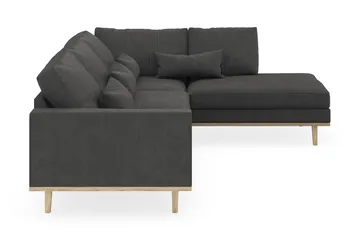 Copenhagen 4-seters Høyrevendt L-formet Sjeselongsofa i Manchester - Mørk grå - Møbler - Sofaer - Sofaer med sjeselong - 4 seters sofa med divan