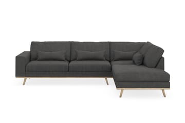 Copenhagen 4-seters Høyrevendt L-formet Sjeselongsofa i Manchester - Mørk grå - Møbler - Sofaer - Sofaer med sjeselong - 4 seters sofa med divan