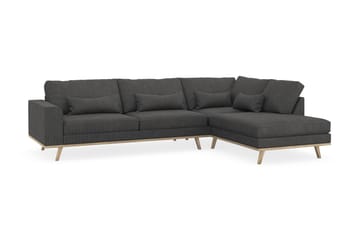 Copenhagen 4-seters Høyrevendt L-formet Sjeselongsofa i Manchester - Mørk grå - Møbler - Sofaer - Sofaer med sjeselong - 4 seters sofa med divan
