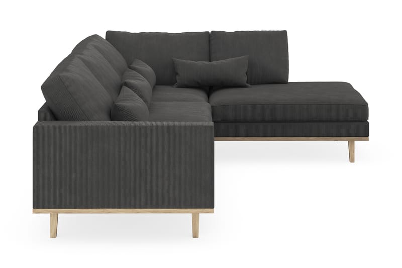 Copenhagen 4-seters Høyrevendt L-formet Sjeselongsofa i Manchester - Mørk grå - Møbler - Sofaer - Sofaer med sjeselong - 4 seters sofa med divan