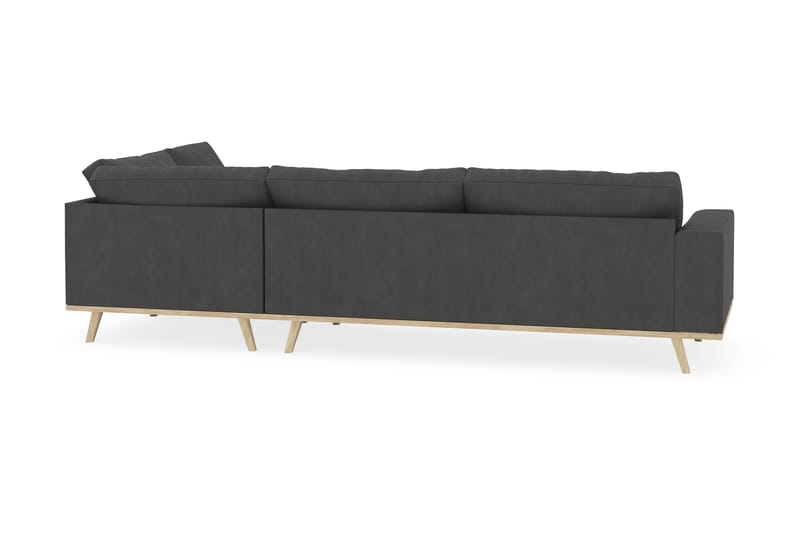 Copenhagen 4-seters Høyrevendt L-formet Sjeselongsofa i Manchester - Mørk grå - Møbler - Sofaer - Sofaer med sjeselong - 4 seters sofa med divan