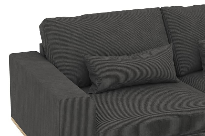 Copenhagen 4-seters Høyrevendt L-formet Sjeselongsofa i Manchester - Mørk grå - Møbler - Sofaer - Sofaer med sjeselong - 4 seters sofa med divan