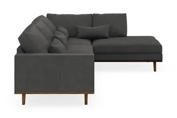 Copenhagen 4-seters Høyrevendt L-formet Sjeselongsofa i Manchester - Mørk grå - Møbler - Sofaer - Sofaer med sjeselong - 4 seters sofa med divan