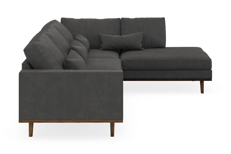 Copenhagen 4-seters Høyrevendt L-formet Sjeselongsofa i Manchester - Mørk grå - Møbler - Sofaer - Sofaer med sjeselong - 4 seters sofa med divan